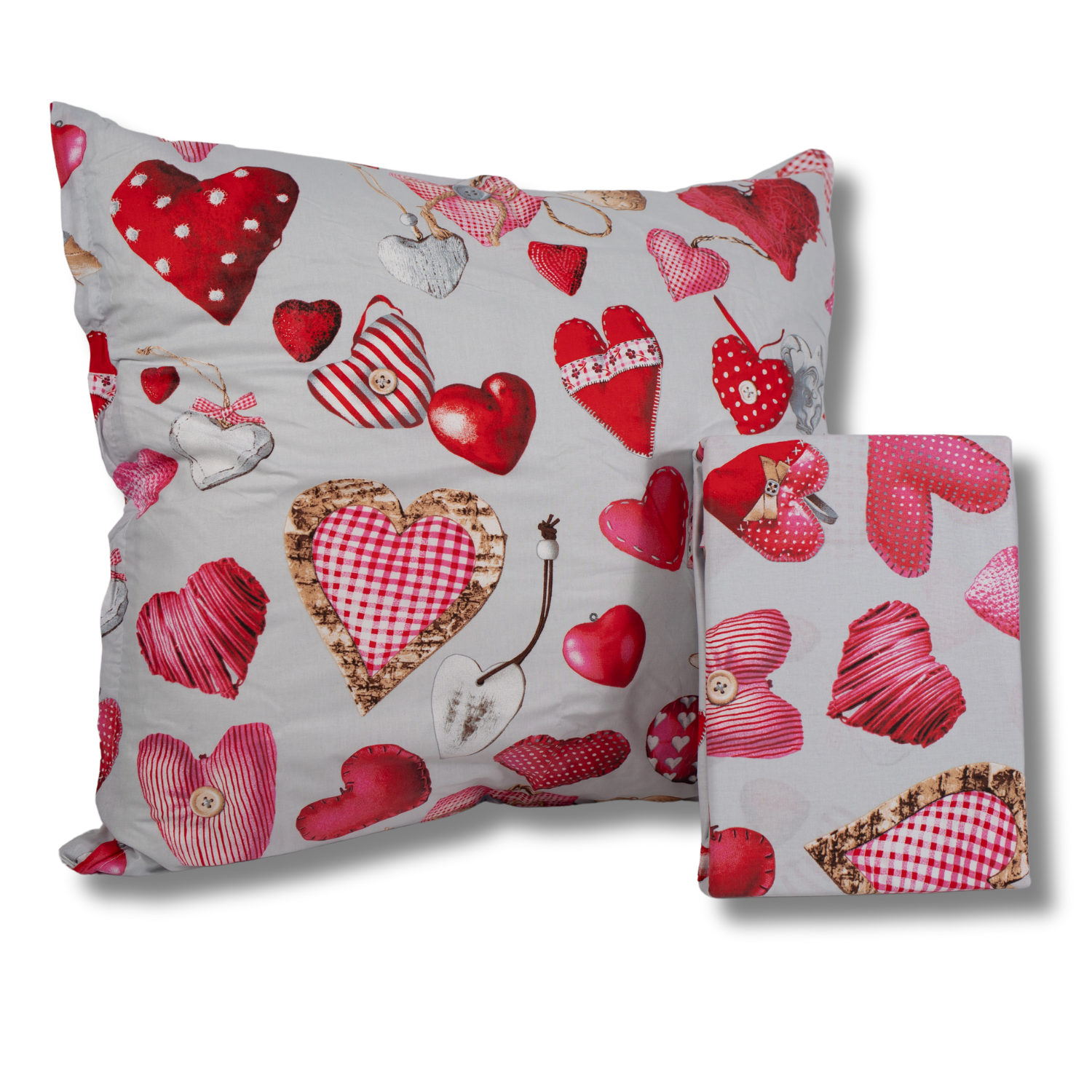 Pościel 160x200 Bawełniana Komplet na Prezent WALENTYNKOWA w Serca Poszewki - obrazek 5