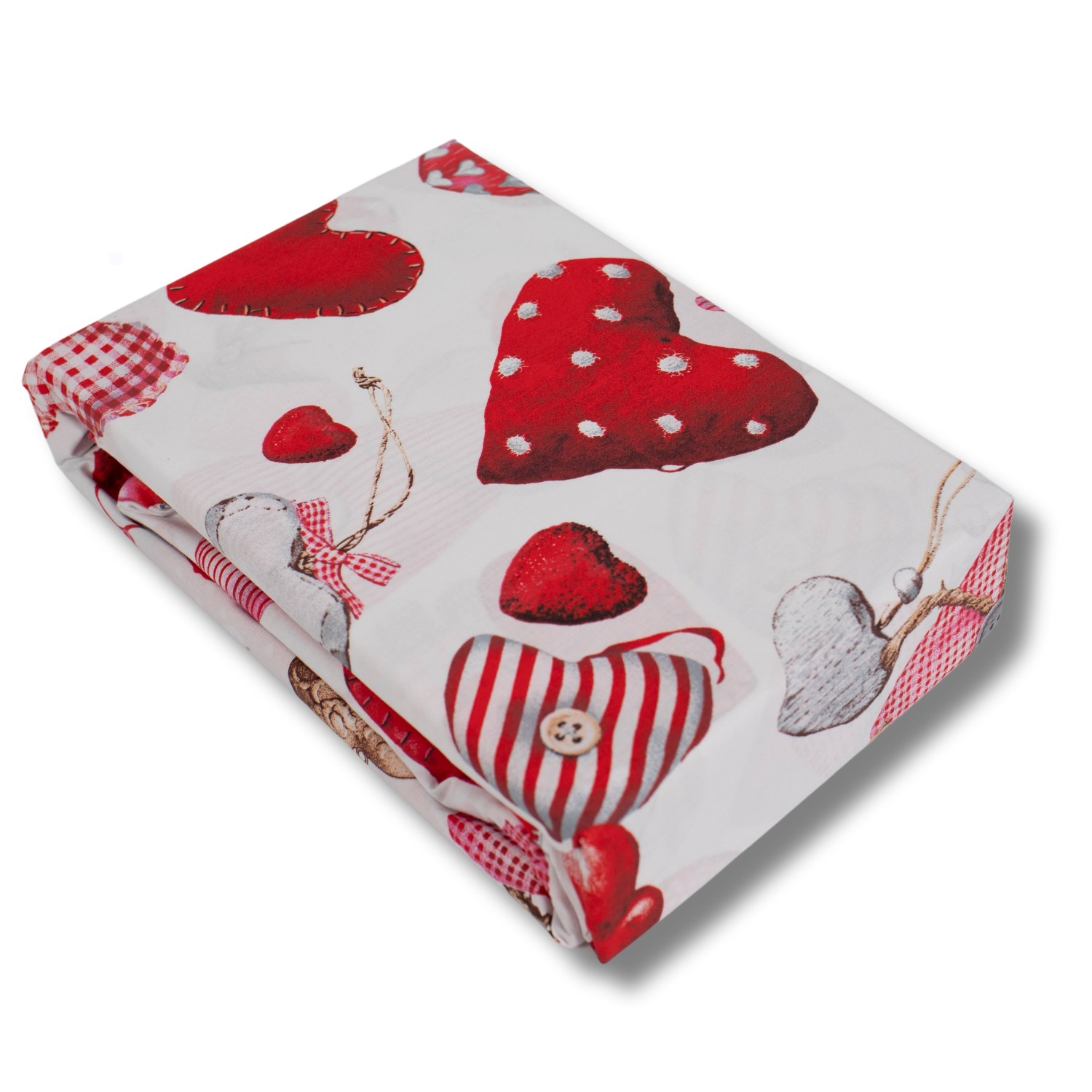 Komplet Pościeli 160x200 Walentynkowa BAWEŁNA SATYNOWA Biała w SERCA 3 elementy - obrazek 5