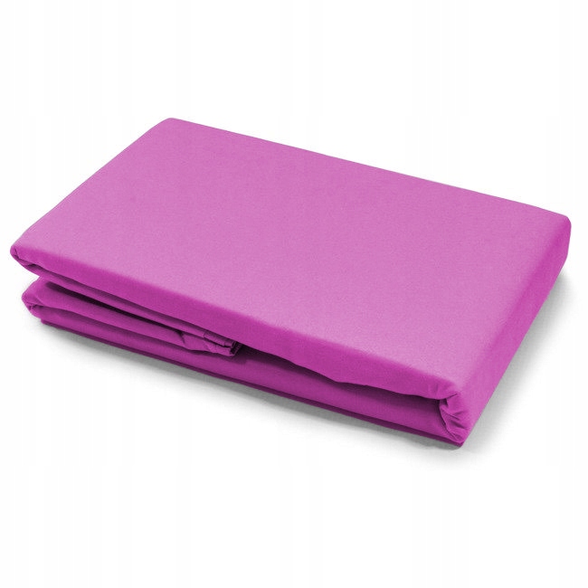 Prześcieradło BEZ GUMKI Bawełniane ODDYCHAJĄCE Miękkie Fioletowe - obrazek 4