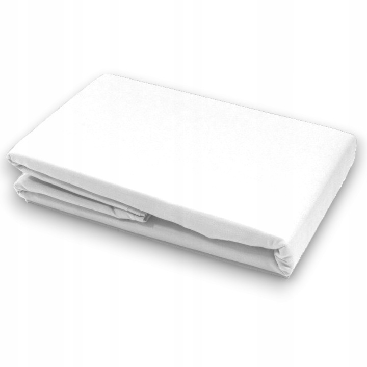 Prześcieradło BEZ GUMKI Bawełniane ODDYCHAJĄCE Miękkie Białe - obrazek 4