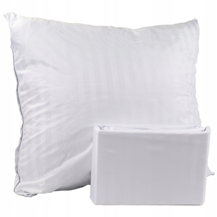 Pościel Hotelowa Biała ADAMASZEK NA ZAKŁADKĘ 2x Poszewka 70x80 - obrazek 2