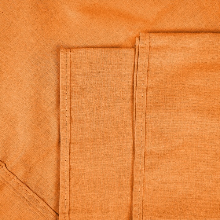 Prześcieradło BEZ GUMKI Bawełniane ODDYCHAJĄCE Miękkie Pomarańczowe - obrazek 4