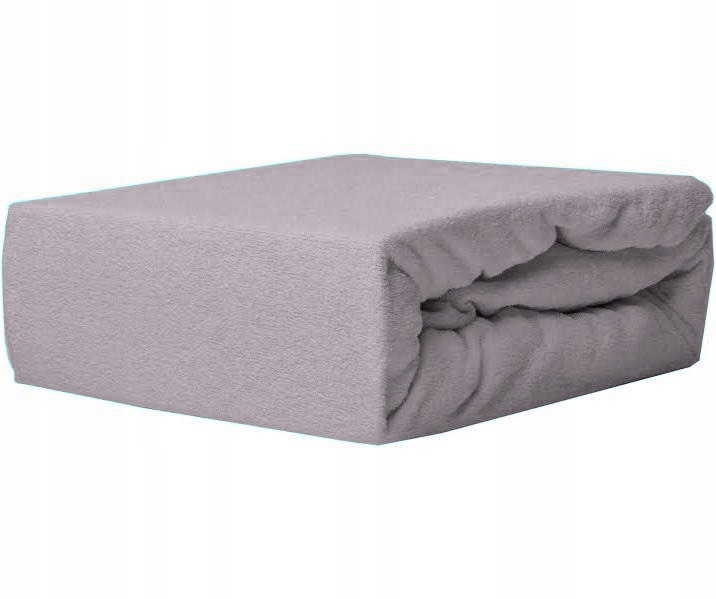 Prześcieradło z Gumką Frotte ODDYCHAJĄCE Mięsiste Kolor Szary Jasny - obrazek 3