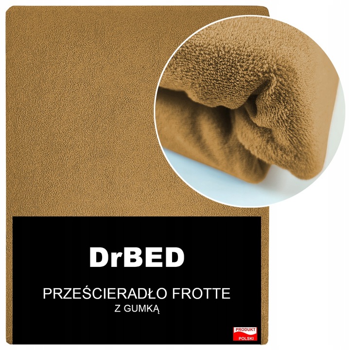 Prześcieradło z Gumką Frotte ODDYCHAJĄCE Mięsiste Kolor Karmelowy - obrazek 3