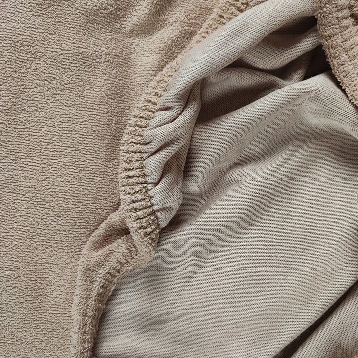 Prześcieradło z Gumką Frotte ODDYCHAJĄCE Mięsiste Kolor Jasny Beż - obrazek 4