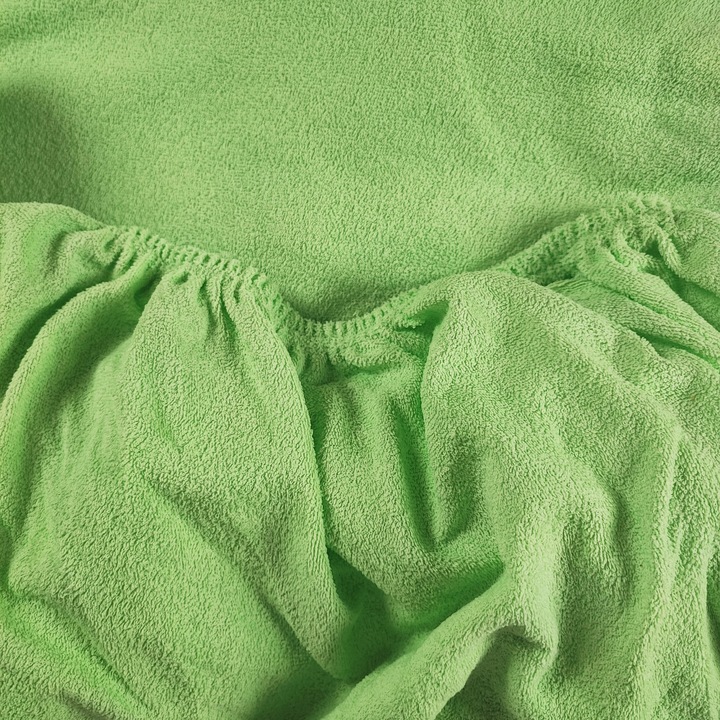 Prześcieradło z Gumką Frotte ODDYCHAJĄCE Mięsiste Kolor Jasny Zielony - obrazek 4