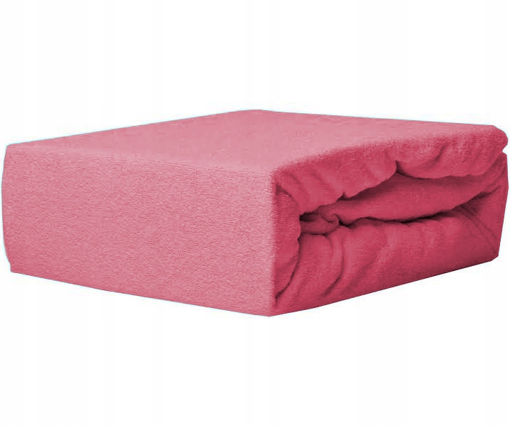 Prześcieradło z Gumką Frotte ODDYCHAJĄCE Mięsiste Kolor Różowy - obrazek 2