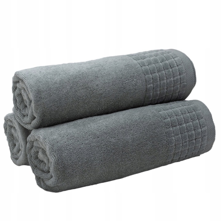 Ręcznik Kąpielowy Frotte Szybkoschnący Chłonny Mięsisty Jasny Szary - obrazek 4