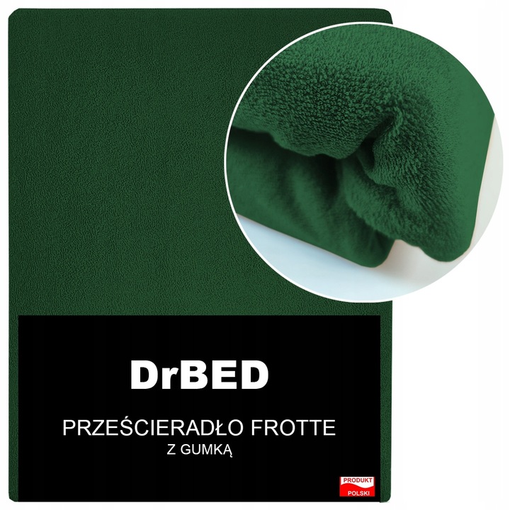 Prześcieradło z Gumką Frotte ODDYCHAJĄCE Mięsiste Kolor Butelkowa Zieleń - obrazek 2