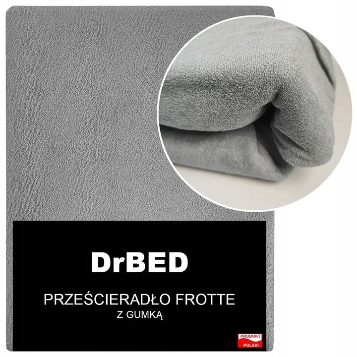 Prześcieradło z Gumką Frotte ODDYCHAJĄCE Mięsiste Kolor Szary Jasny - obrazek 2
